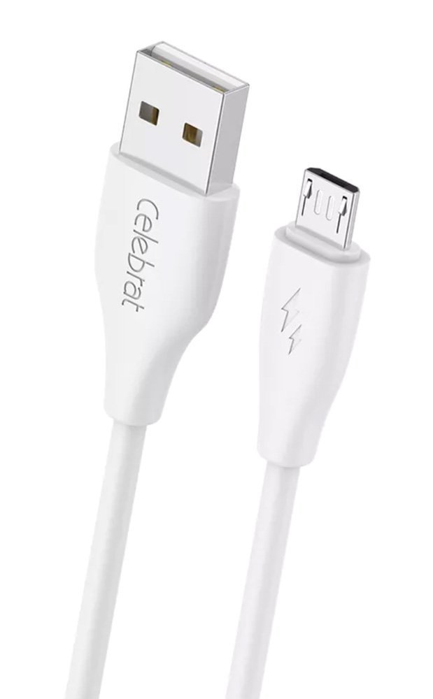 CELEBRAT καλώδιο micro USB σε USB , 3A, 480Mbps, 1m, λευκό 7861