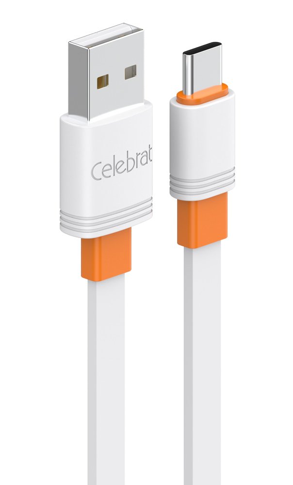 CELEBRAT καλώδιο USB-C σε USB C, flat, 3A, 1m, λευκό 5699