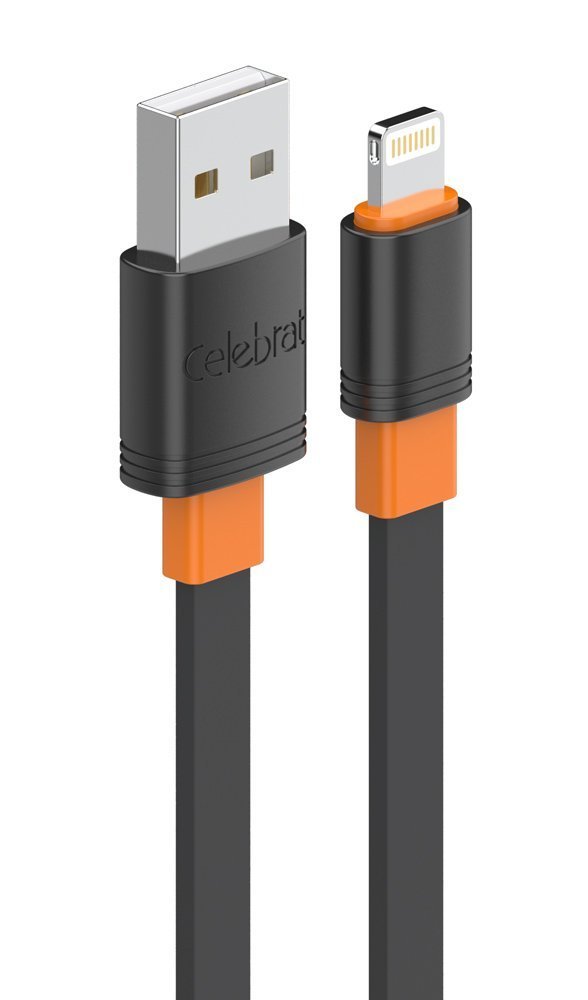 CELEBRAT καλώδιο Lightning σε USB L, flat, 2.4A, 1m, μαύρο 5698