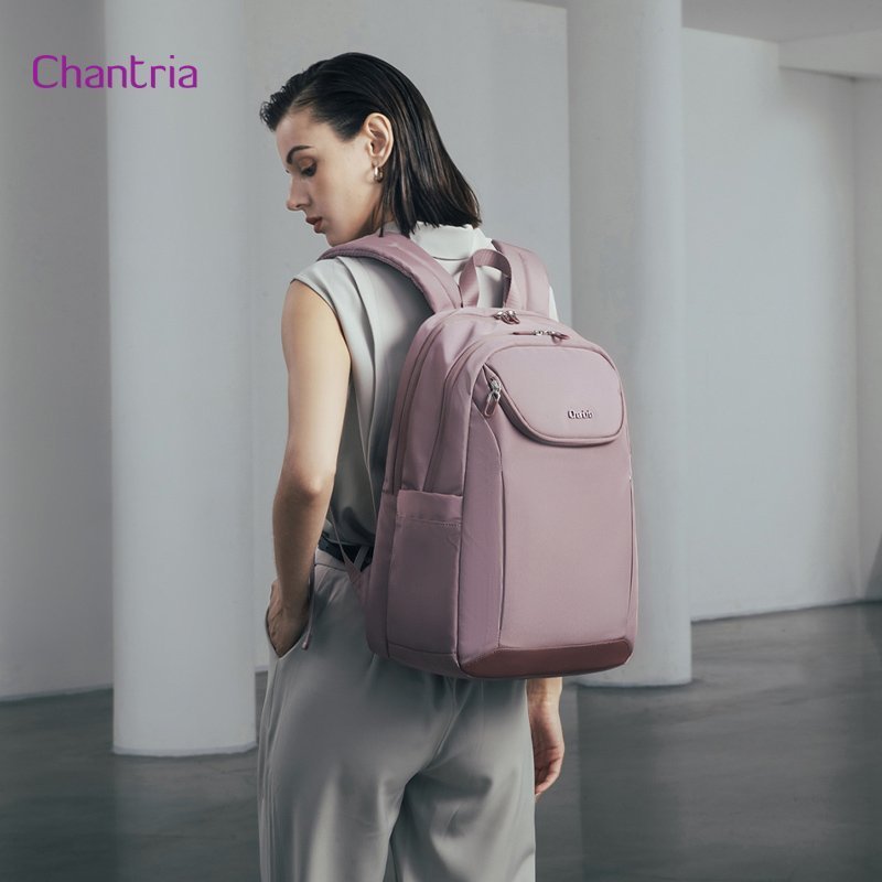 CHANTRIA γυναικεία τσάντα πλάτης με θήκη laptop 15.6", 20.2L, μωβ 7016 - Image 2