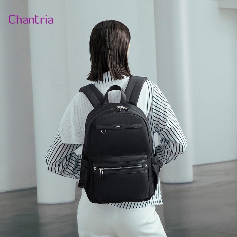 CHANTRIA γυναικεία τσάντα πλάτης με θήκη laptop 14", 14.3L, μαύρη 7021 - Image 2
