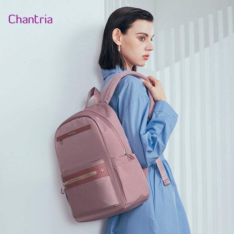 CHANTRIA γυναικεία τσάντα πλάτης με θήκη laptop 14", 14.3L, μωβ 7023 - Image 2