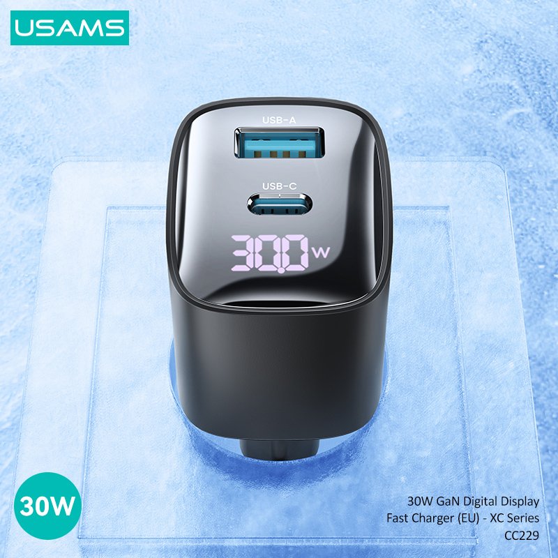fortistis toichoy US-, USB & USB-C, 30W, GaN, mayros 7645 2