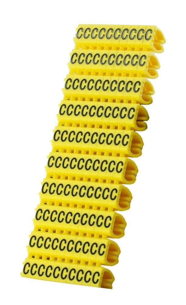 POWERTEH lip αρίθμησης καλωδίου γράμμα , Yellow, 10τεμ. 811