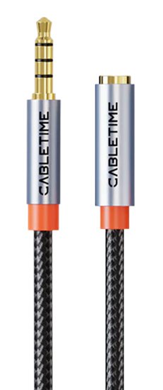 CABLETIME καλώδιο προέκτασης ήχου 3.5mm , gold plated, 3m, μαύρο 9414