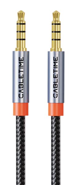 CABLETIME καλώδιο ήχου 3.5mm , gold plated, 1m, μαύρο 9410