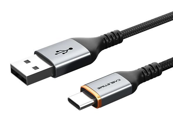 CABLETIME καλώδιο USB σε USB-C , 3A, 2m, μαύρο 4108