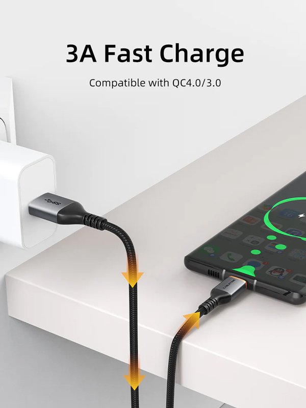 CABLETIME καλώδιο USB-C σε USB , 3A, 5Gbps, 0.5m, μαύρο 5270 - Image 2