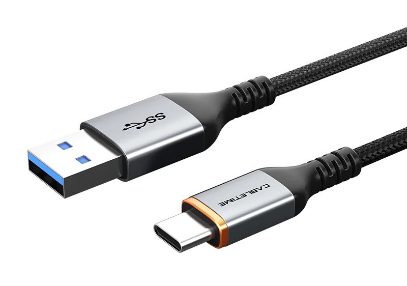 CABLETIME καλώδιο USB-C σε USB , 3A, 5Gbps, 0.5m, μαύρο 5270