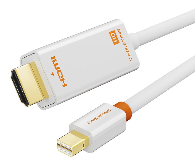 CABLETIME καλώδιο mini DisplayPort σε HDMI , 1080p/60Hz, 1m, λευκό 9429