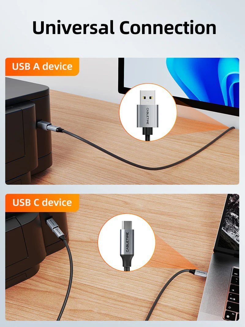 antaptoras USB-C se USB Type B, 480Mbps, gkri 9421 USB Type-B