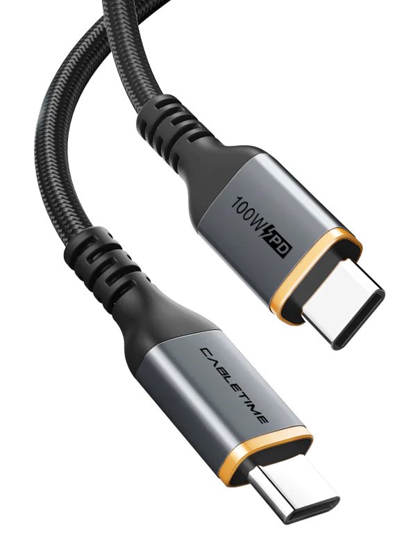 CABLETIME καλώδιο USB-C , 100W PD, 2m, μαύρο 5269