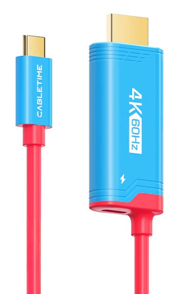 kalodio USB-C se HDMI, 4K/60Hz, PD100W, 2m, kokkino 9417 2m