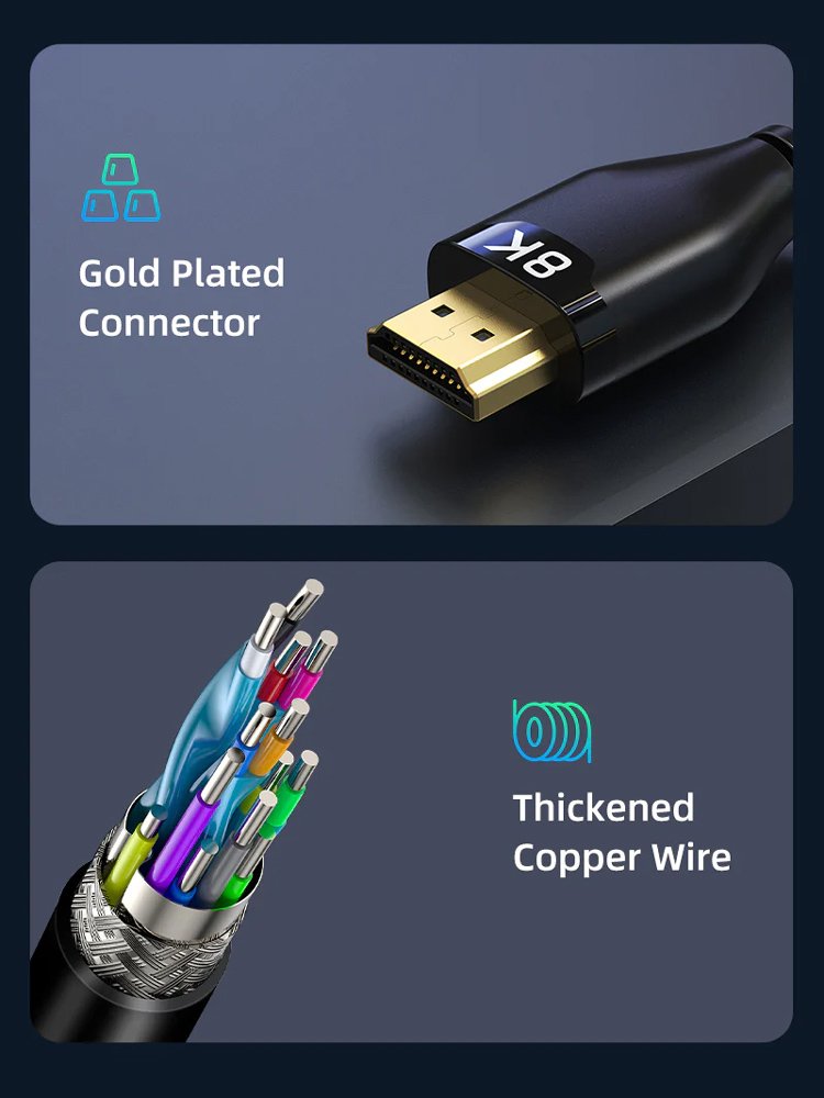 kalodio HDMI 2.1 me Ethernet, 8K/60Hz, 48 Gbps, 3m, mayro 6731 8K