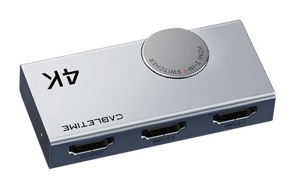 CABLETIME HDMI switch , 2 σε 1, 4K/60Hz, bi-directional, γκρι 9408
