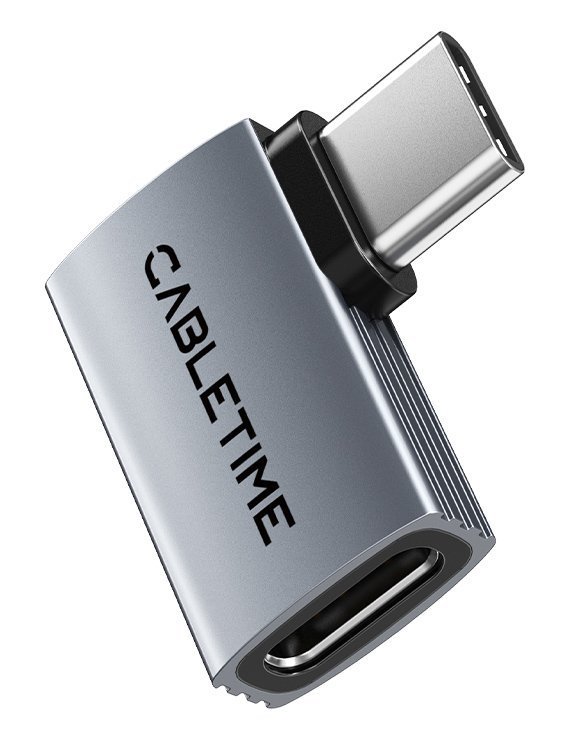 CABLETIME αντάπτορας USB-C , γωνιακός, USB4, 240W, 40Gbps, 8K, γκρι 7413