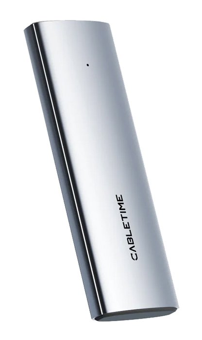 CABLETIME θήκη για M.2 NVMe/SATA SSD  tool free, 10Gbps, γκρι 6166