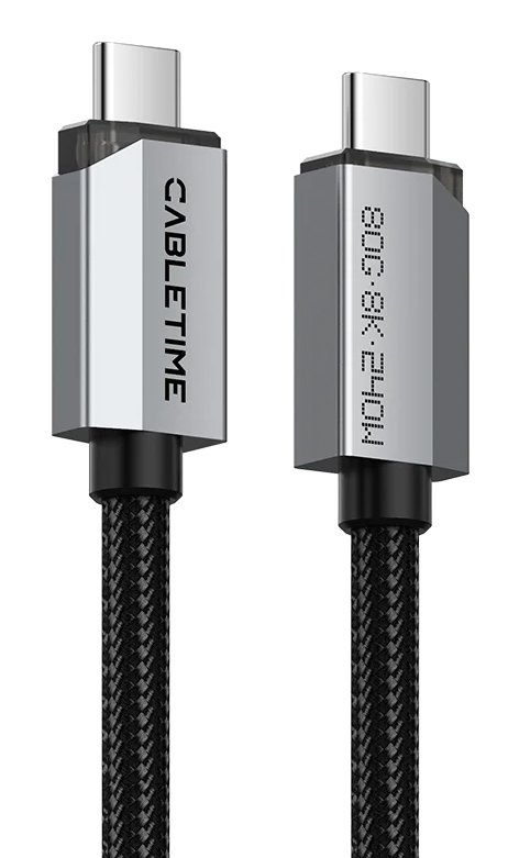 CABLETIME καλώδιο USB-C , USB4, 240W, 80Gbps, 8K/60Hz, 1m, μαύρο