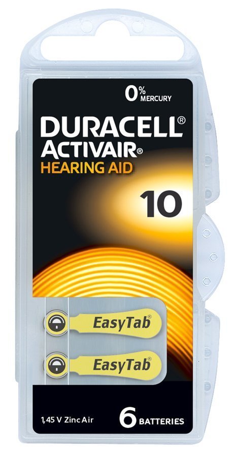 DURACELL μπαταρίες ακουστικών βαρηκοΐας Activair 10, 1.45V, 6τμχ 6807