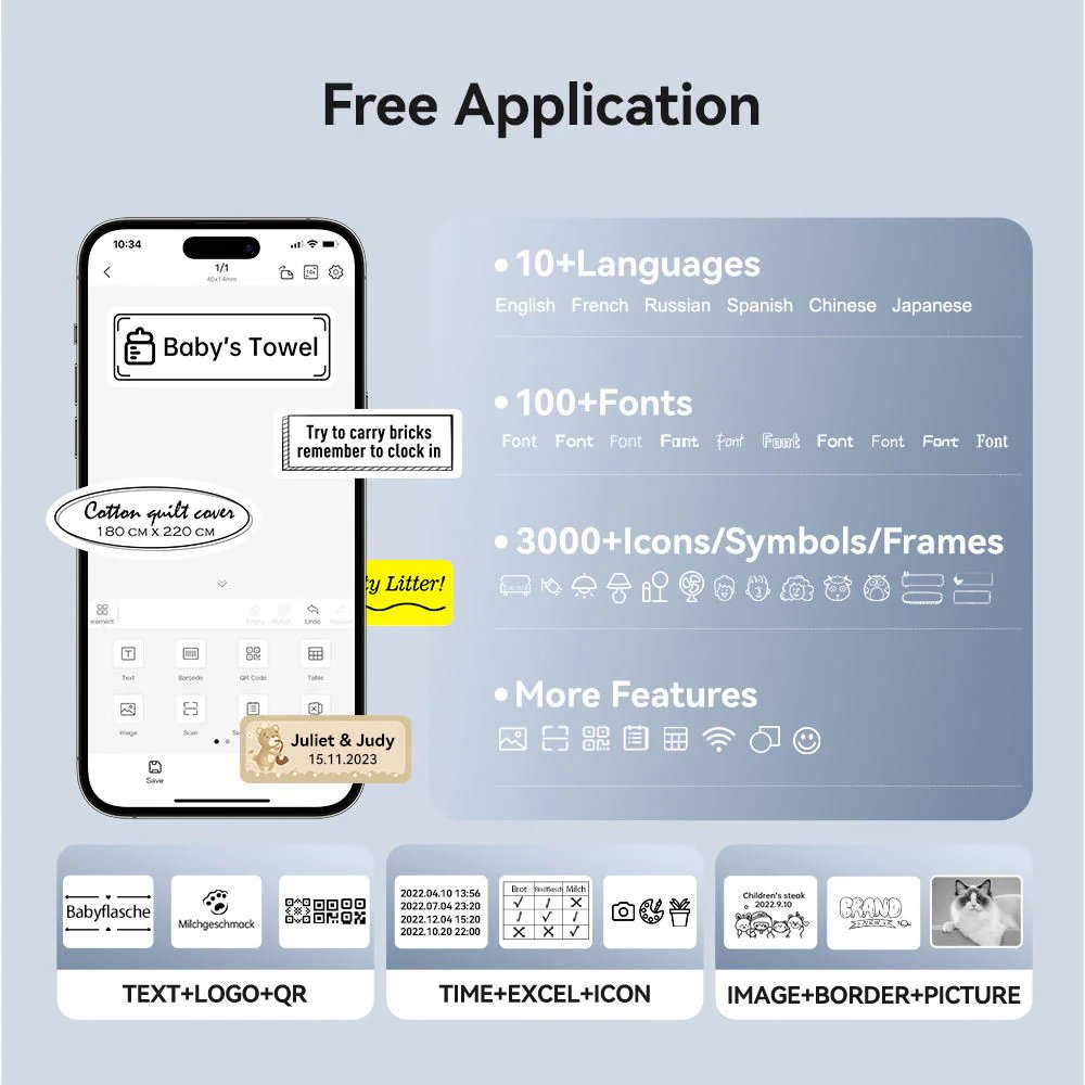 NIIMBOT smart θερμικός εκτυπωτής ετικετών , 300dpi, Bluetooth, λευκός 7706 - Image 4