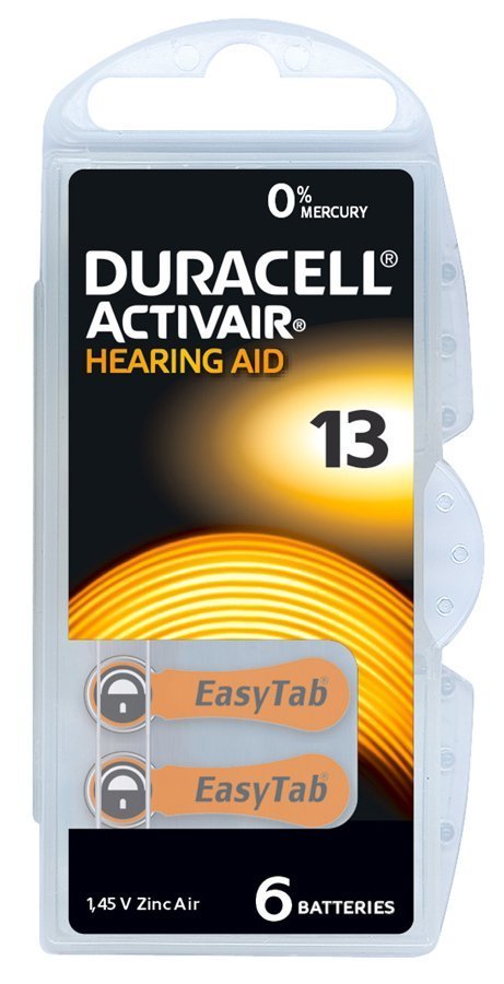 DURACELL μπαταρίες ακουστικών βαρηκοΐας Activair 13, 1.45V, 6τμχ 6808