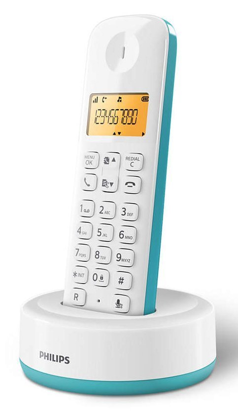 PHILIPS ασύρματο τηλέφωνο , με ελληνικό μενού, λευκό-πράσινο 4349