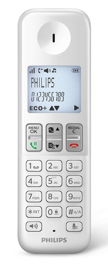 PHILIPS ασύρματο τηλέφωνο , με ελληνικό μενού, λευκό 2426 - Image 2