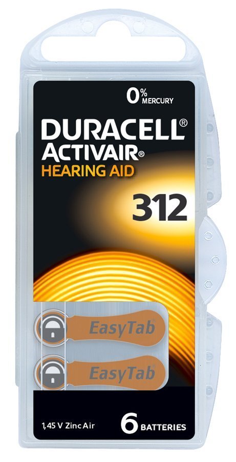 DURACELL μπαταρίες ακουστικών βαρηκοΐας Activair 312, 1.45V, 6τμχ 6809