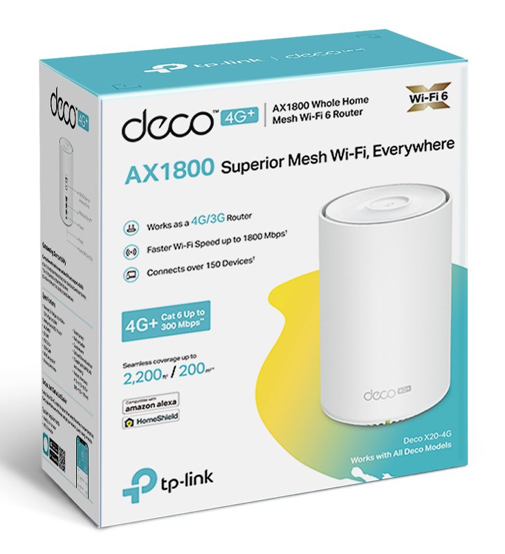 TP-LINK Whole Home Mesh WiFi 6 eco X20-4G, 4G+ Cat6 AX1800, Ver. 1.0 4665 - Image 5