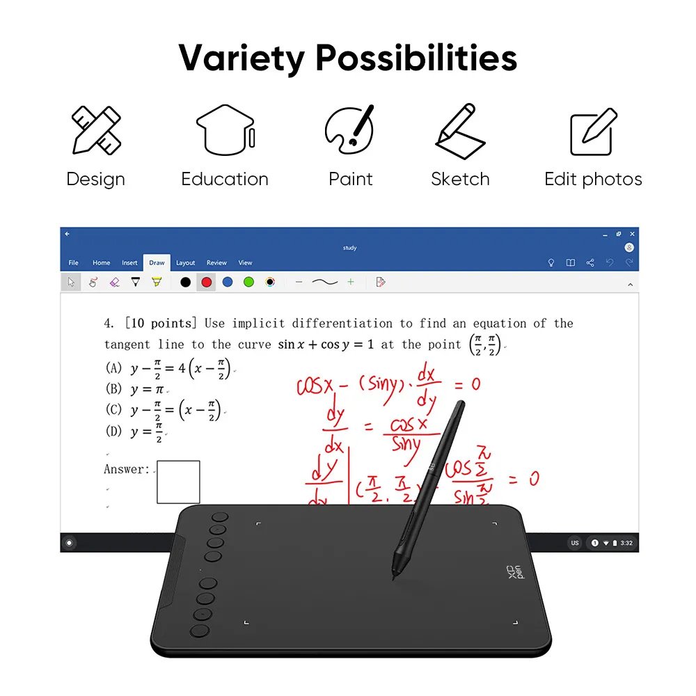 XP-PEN ταμπλέτα σχεδίασης με γραφίδα eco 01 V3, 254x158.7mm, μαύρο 9467 - Image 7