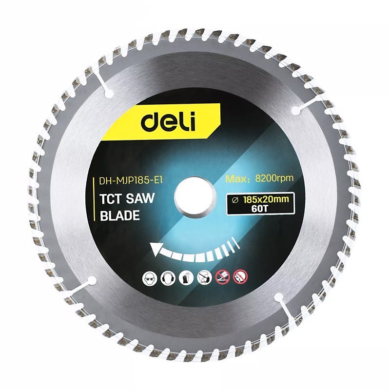DELI δίσκος κοπής ξύλου , 60 δόντια, 185mm, 8200rpm 4549