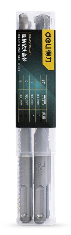 DELI σετ τρυπάνια για τοίχο, 40Cr YG8, 6/8/10/12x160mm, SDS Plus, 4τμχ 8710 - Image 3