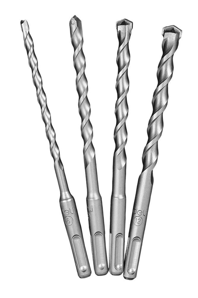 DELI σετ τρυπάνια  για τοίχο, 40Cr YG8, 6/8/10/12x160mm, SDS Plus, 4τμχ 8710