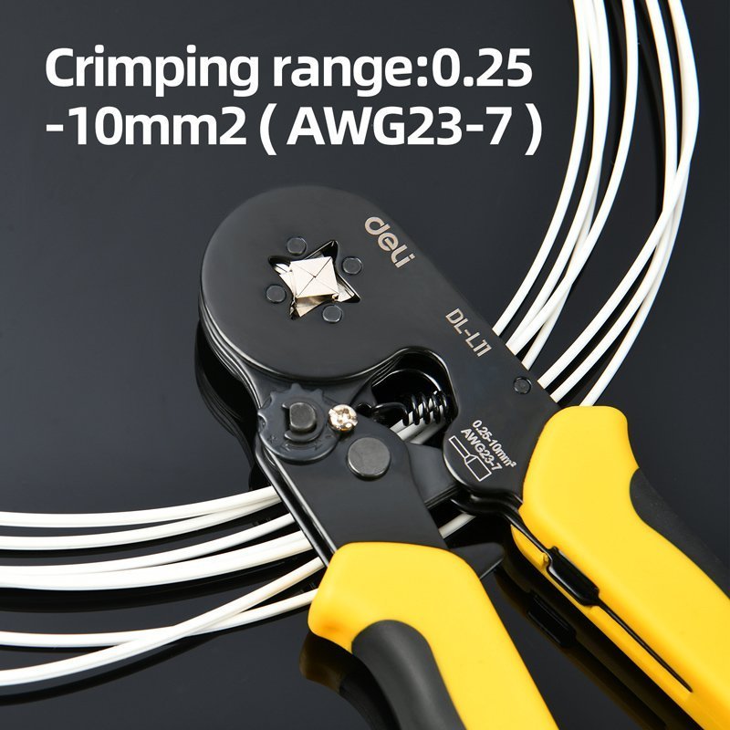 DELI πρέσα ακροδεκτών καλωδίων , διατομής 0.25-10mm², 180mm 8662 - Image 2