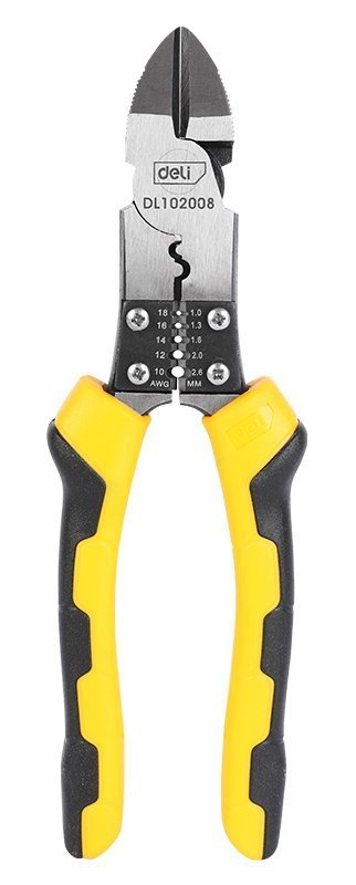 DELI πλαγιοκόφτης/απογυμνωτής καλωδίων , 1.0~2.6mm, 200mm 8596