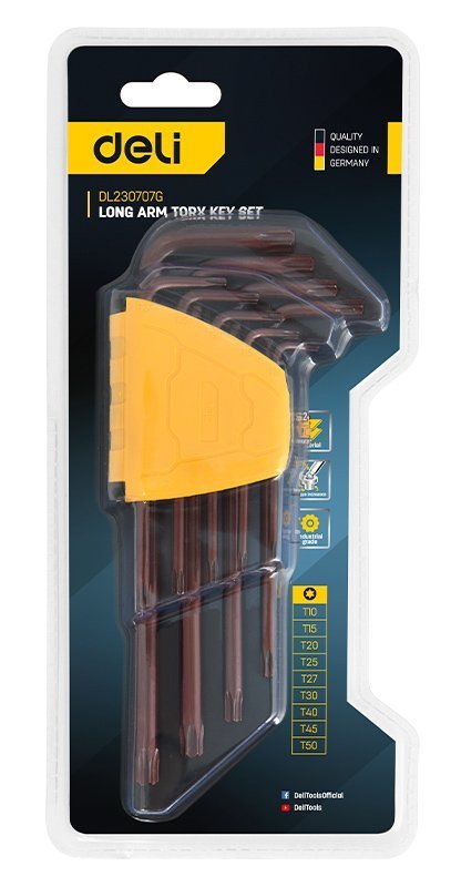 DELI σετ κλειδιά Torx σε σχήμα L, T10-T50, 9τμχ 215 - Image 3