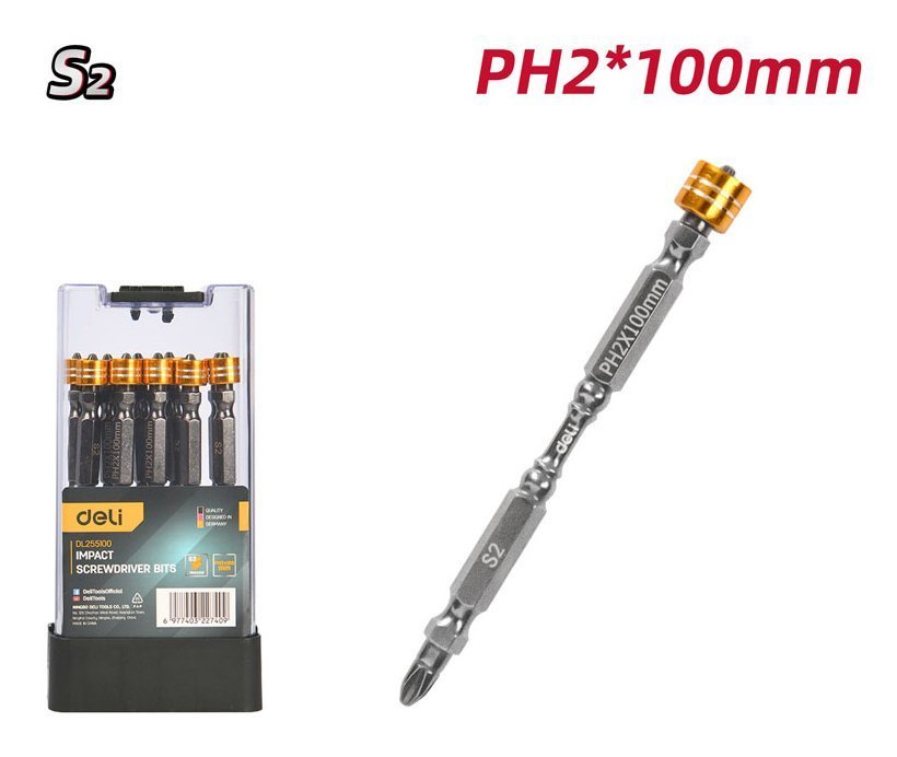 set mytes katsavidioy gia drapanokatsavido, dipli kefali, PH2x100mm, me magnitiko ring, 10tmch 8639 Mytes 3