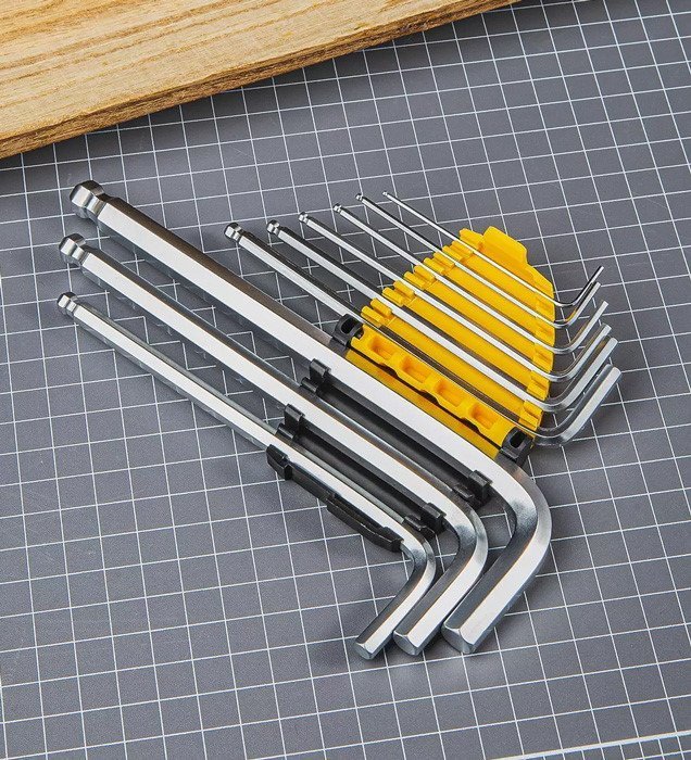 set kleidia Allen me makry vrachiona, 1.5-10mm, Cr-V, 9tmch 70 Allen 2