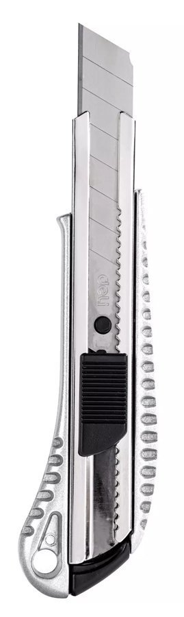 DELI μεταλλικό κοπίδι με ασφάλεια , 18mm, ασημί 67