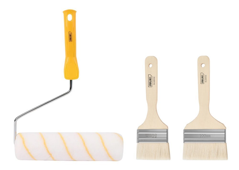 DELI σετ βαφής , ρολό με λαβή/2x πινέλα, 230mm, 50/100mm, 3τμχ 253