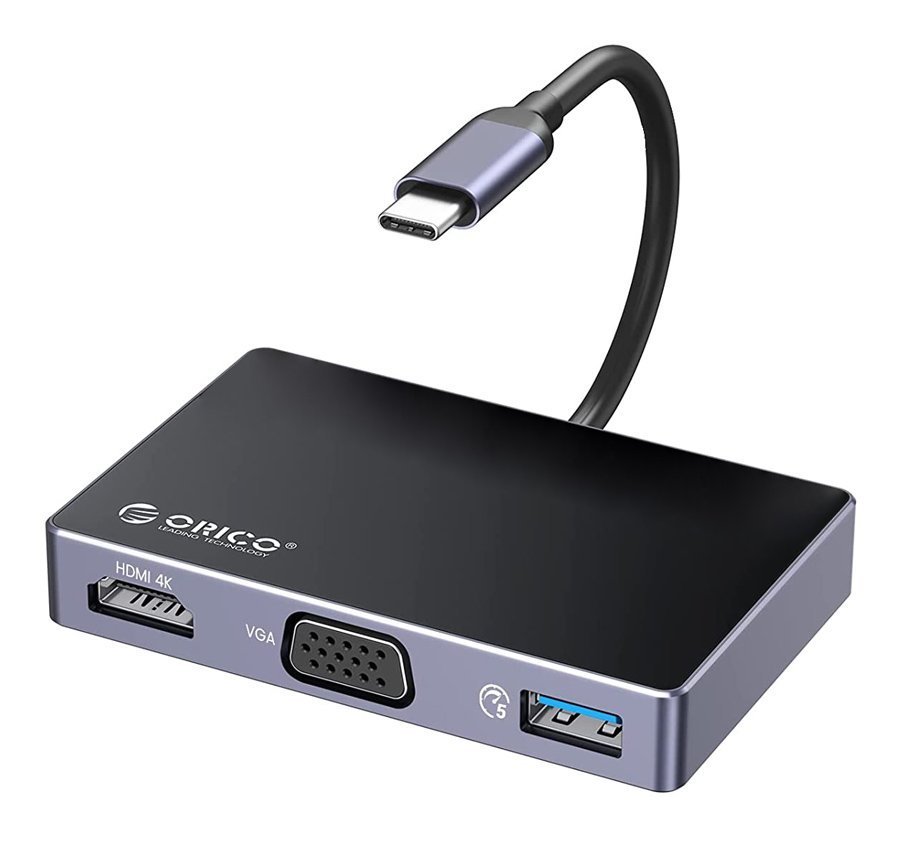 ORICO docking station , 5 θυρών, USB-C σύνδεση, 100W PD, 4K, μαύρο 5046