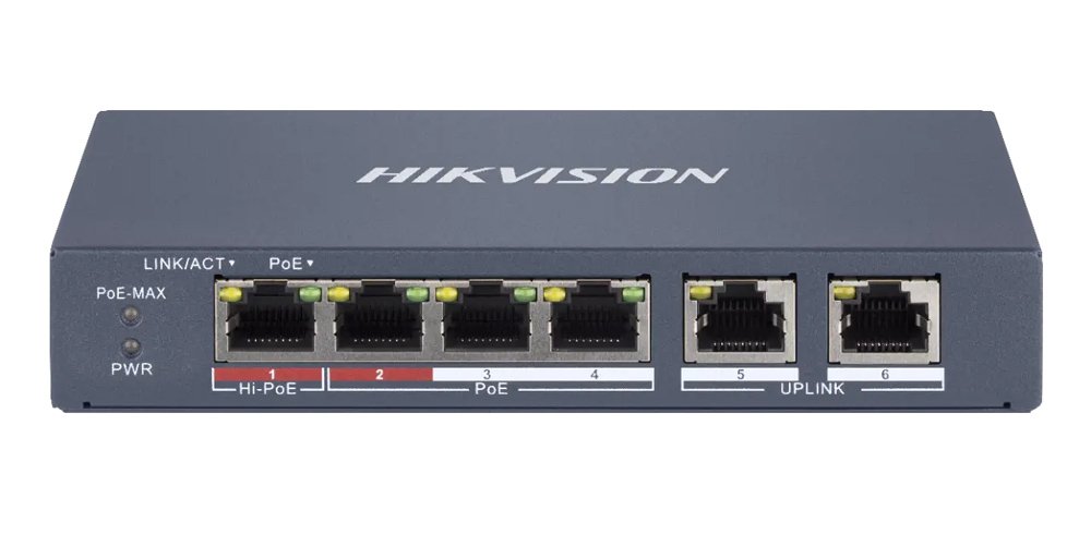 HIKVISION Managed switch , 4x PoE & 2x RJ45 ports, 100Mbps 5401
