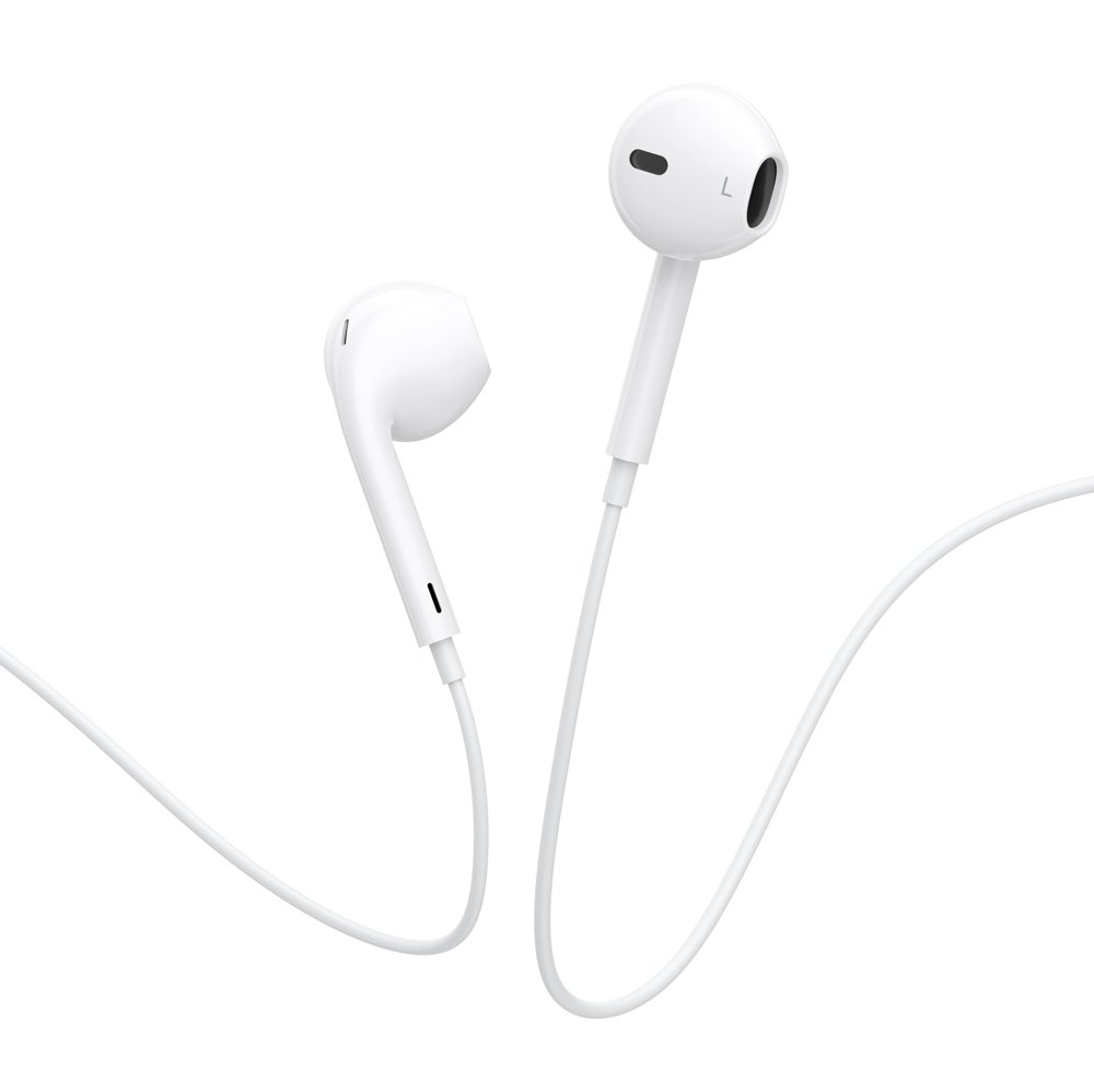 CELEBRAT earphones με μικρόφωνο , USB-C σύνδεση, Φ14mm, 1.2m, λευκά 6343 - Image 3