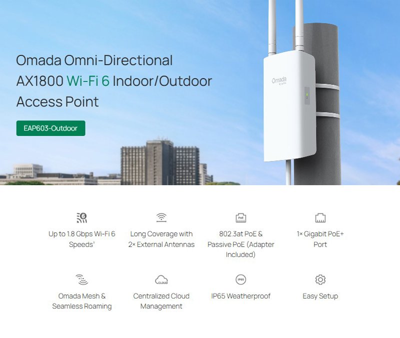 access point utdoor, WiFi 6, Mesh, AX1800, EU/1.0 9653 indoor & outdoor 2