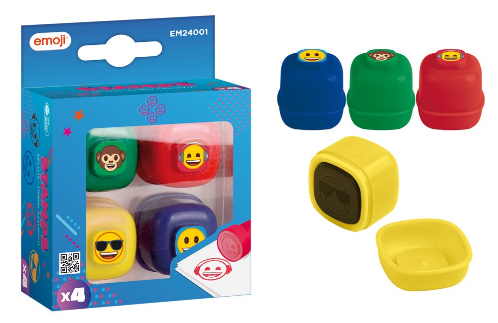 EMOJI παιδικές σφραγίδες , 4x σχέδια/χρώματα