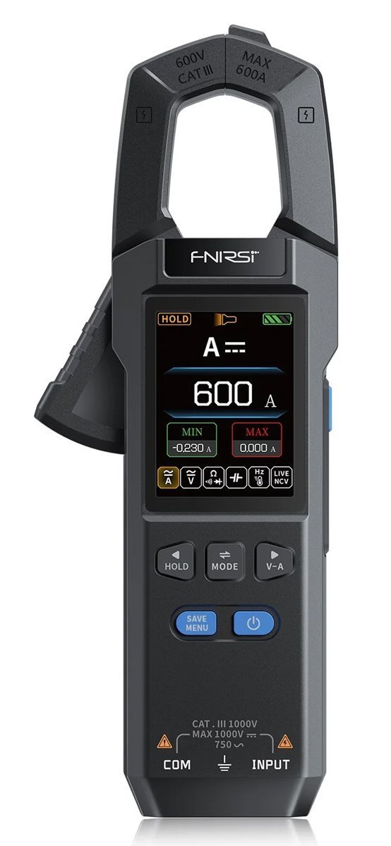 FNIRSI ψηφιακή αμπεροτσιμπίδα/πολύμετρο DMC-100, 600A AC/DC, NCV, True RMS, επαναφορτιζόμενη 8799