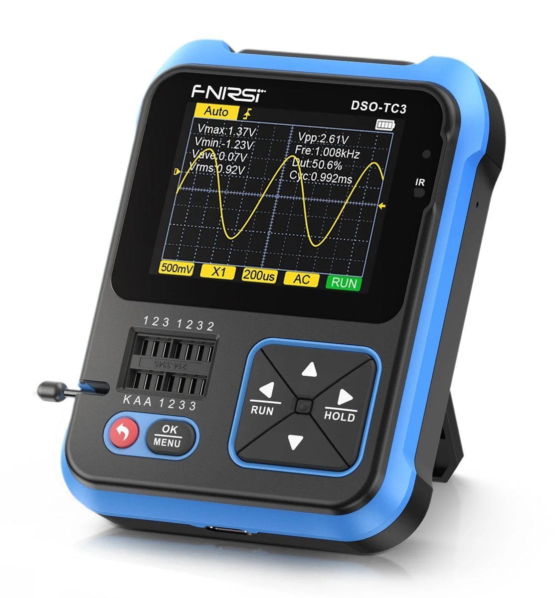 FNIRSI 3 σε 1 παλμογράφος/signal generator/transistor tester χειρός DSO-TC3, επαναφορτιζόμενο 8796