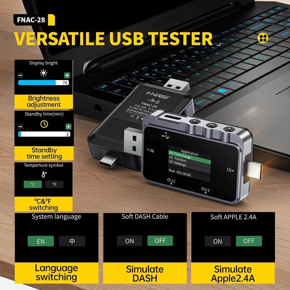 IRSI USB tester φόρτισης AC-28, USB & USB-C 8797 - Image 5