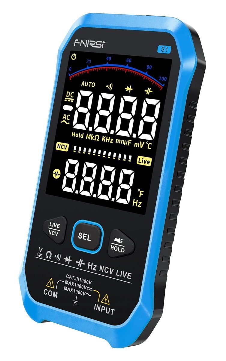 FNIRSI ψηφιακό πολύμετρο S1, 1000V AC/DC, NCV, RMS, επαναφορτιζόμενο 7976