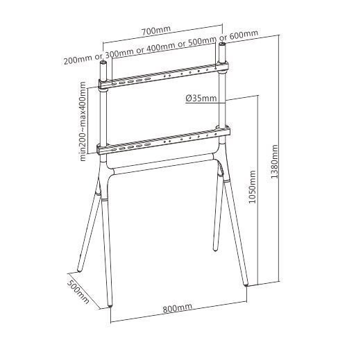 BRATECK βάση τηλεόρασης δαπέδου , 49-70", έως 40kg 5155 - Image 8